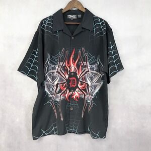 Dragonfly Mens Shirt Mens XL Y2K Street Gothic Cyber Spider Skater Festival AOP